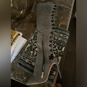 Sexy open-toe knee boots